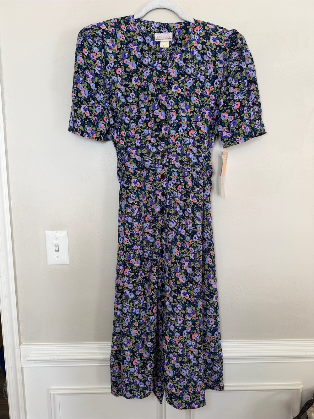NWT Vintage Kristen Floral Dress. Size 8. Cottagecore Grandmacore